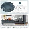 Console Table with Storage Drawers and Shelf, Sofa Table for Entryway or Hallway, Navy Accent Table with Sturdy Frame-The Pop Home - 4 of 4