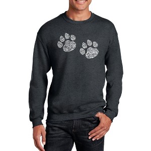 LA Pop Art Men's Word Art Crewneck Sweatshirt - Meow Cat Prints - 1 of 4