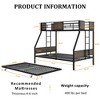 JUJABU Twin Over Full Metal Bunk Bed with Trundle, Safety Guardrail, 2 Ladders, No Box Spring Needed - 4 of 4