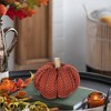 NAYSAYE Set of 2 Fabric Pumpkins Ornament Holiday Decor for Fall Harvest Festival Thanksgiving Tabletop Display, Orange, 16"*12"*6" - 3 of 4