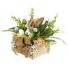 Northlight Boxed Floral Arrangement with Bunny Tabletop Easter Decoration - 12" - 4 of 4