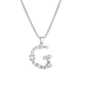 Adornia Silver Plated Mixed Stone Crystal Initial Necklace - 1 of 3