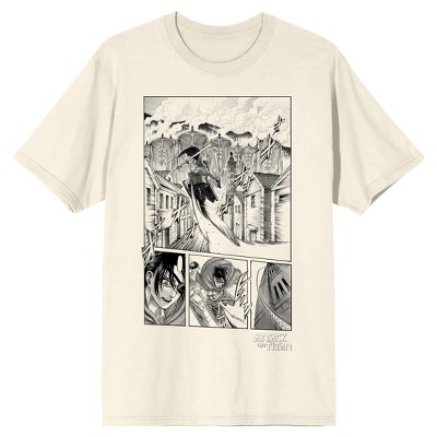 Attack On Titan Hange Manga Panels Crew Neck Short Sleeve Natural Men s T shirt 3xl Target