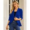 Women's 3/4 Sleeve Cropped Blazer Lightweight Open Front Cardigan Jacket for Business Causal - 4 of 4