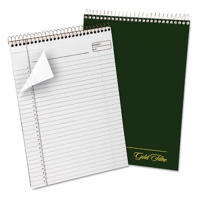 Ampad Gold Fibre Wirebound Writing Pad w/Cover 8 1/2 x 11 3/4 White Green Cover 20811