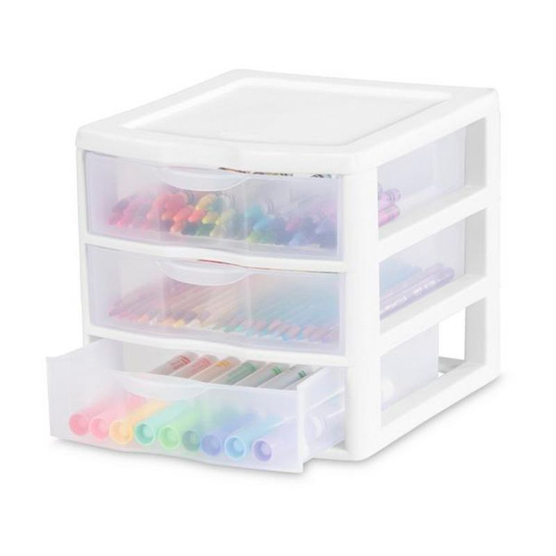 Sterilite Clearview Plastic Multipurpose Small 3 Drawer Desktop Storage Organization Unit for Home, Classrooms, or Office Spaces, 4 of 8