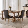 Ridstar Set of 2 Medieval-Style Upholstered Velvet Dining Chair with Curved Wood Trim and Carved Legs-Gray - 2 of 4