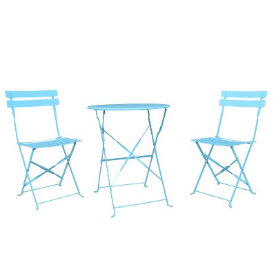 Hanover 3pc Steel Patio Bistro Set Pool Blue Carolina Cottage Brickseek