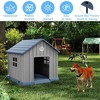 CAVINAS  Weatherproof Outdoor Dog House, 31" Ventilated Pet Shelter with Elevated Floor & Ground Anchors,Blue - 3 of 4
