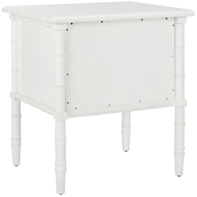 White Bamboo 2-Drawer 25" Transitional Nightstand