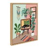 Kate and Laurel Sylvie TV Cat Bed Framed Canvas by Rachel Lee of My Dream Wall, 18x24, Natural - 2 of 4