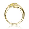 14K Gold Plated Bypass Ring with Sparkling Cubic Zirconia – Elegant and Contemporary Design for a Touch of Glamour - 3 of 3