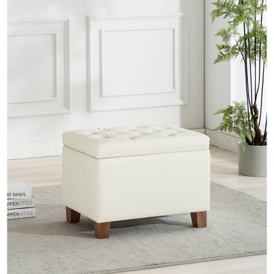 24" Tufted Storage Ottoman and Hinged Lid - WOVENBYRD
