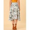 Allegra K Women's Tie Waist Hawaiian Tropical Floral Wrap Midi Skirt - 3 of 4