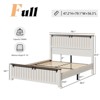AMERLIFE Farmhouse Bed Frame with 47" Tall Headboard and Sliding Barn Doors - 2 of 3