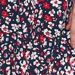 navy red ditsy floral