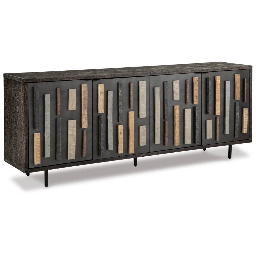 Photos - Dresser / Chests of Drawers Ashley Franchester Accent Cabinet Metallic/Gray/Brown - Signature Design by Ashle 