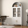 SUXXAN Metal Display Cabinet With Glass Doors And Adjustable Shelves, Modern Freestanding Arched Cabinet,Assembly Required - 3 of 4