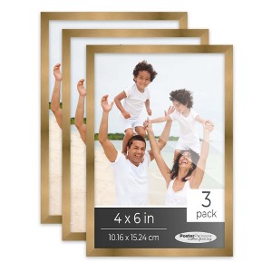 PosterPalooza | Pack of 3 Metallic Bronze Picture Frames | Solid Wood | UV-Resistant Acrylic | Gallery Wall - 1 of 4