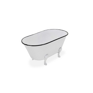 Cheung's Lavande Metal Tub Decor - Small - White - 1 of 4