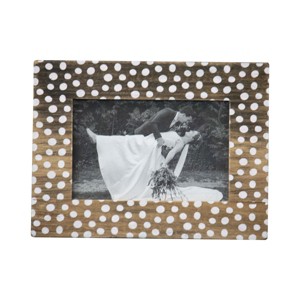 White Polka Dot Pattern 4x6 inch Wood Decorative Picture Frame - Foreside Home & Garden - 1 of 4