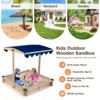 Safstar Kids Wooden Sandbox with Height Adjustable & Rotatable Canopy Outdoor Playset - 4 of 4