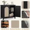 Rattan-Accent Buffet Cabinet with Storage, Adjustable Shelves Sideboard, Synthetic Rattan Doors Storage Cabinet for Living Room, Dining Room - 4 of 4