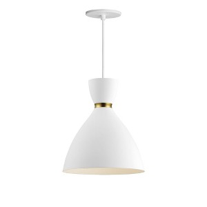 Maxim Lighting Carillon 1 - Light Pendant in  White/Satin Brass - 1 of 4