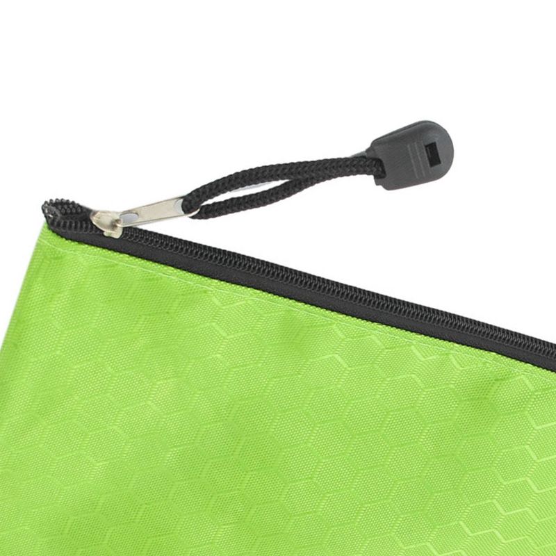 Unique Bargains PVC Canvas Hex Pattern Zipper Closure Paper Pen Bag Holder 9.1" x 4.5" Green 1Pc, 5 of 6