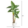 Nearly Natural 5.5-ft Artificial Arrowhead Philodendron in White Decorative Planter - 2 of 4