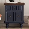 Bella Depot Vintage 2 Drawers Nightstand with Solid Wood Legs, Bedside End Table - Set of 2 - 2 of 4