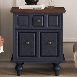 Bella Depot Vintage 2 Drawers Nightstand with Solid Wood Legs, Bedside Cabinet for Bedroom - 1 of 4