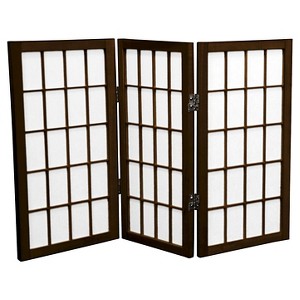 Oriental Furniture 2' Tall 3 Panels Desktop Window Pane Shoji Screen - 1 of 1