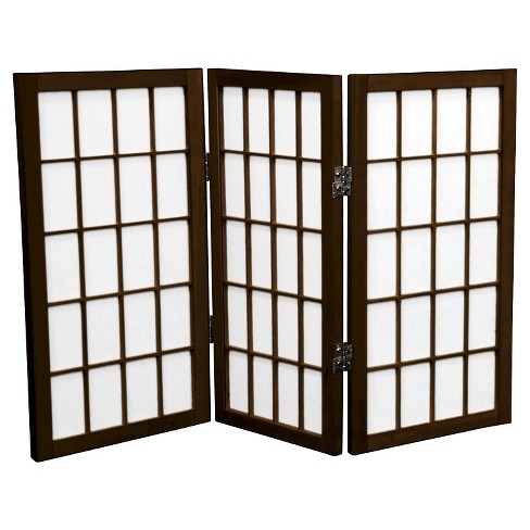 Oriental Furniture 2' Tall 3 Panels Desktop Window Pane Shoji Screen - image 1 of 1