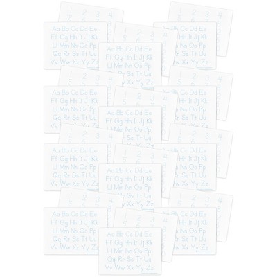 Flipside Products 9" x 12" Letters and Numbers, Two-Sided, Dry Erase Learning Mat - 24 Pack