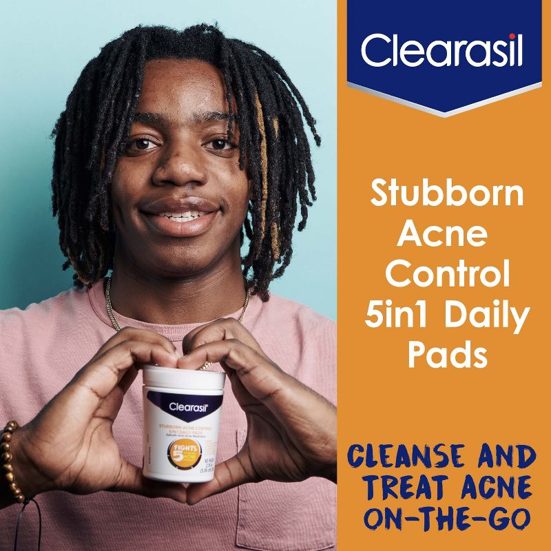 Clearasil Stubborn Acne Control 5in1 Daily Pads - 90ct, 6 of 9