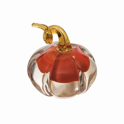 Gallerie II Orange Glass Pumpkin Figurine
