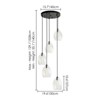 Rennnsan Lorindra 19"W 5-Light Cluster Staggered Color or Textured Glass Modern Dimmable Chandelier - 3 of 4