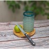 Dos Sueños Mexican Hand Blown Drinking Glasses - Aqua Spiral - 14oz - Single Glass - 2 of 3