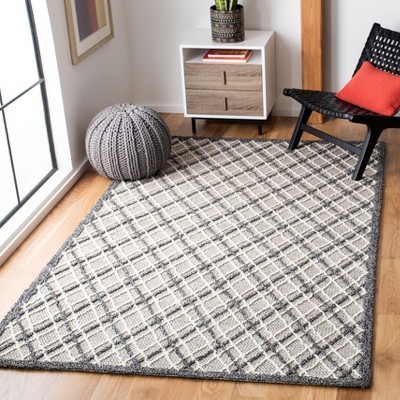 Elegant Gray Hand-Tufted Wool Rectangular Area Rug 9' x 12'