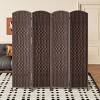 Sevobal Partitions and Room Dividers 4-Panel Foldable Wooden Partitions Folding Privacy Screens for Space Division and Decor, Brown, - 2 of 4