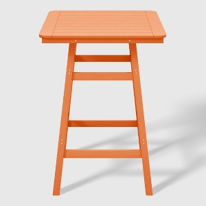 WestinTrends Malibu 30" All Weather HDPE Outdoor Patio Square Counter Height Bistro Table with Umbrella Hole - 1 of 4