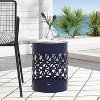 CAVINAS Lace Hollow Round Iron Outdoor Patio End Table,Waterproof Weather Resistant Side Table for Patio,Garden,Balcony - 2 of 4