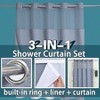 No Hook Waffle Weave Shower Curtain with Snap - in Liner, Hotel Luxury Grey, 71Wx 74H, Waterproof, Washable, See - Through Top Window - 3 of 4