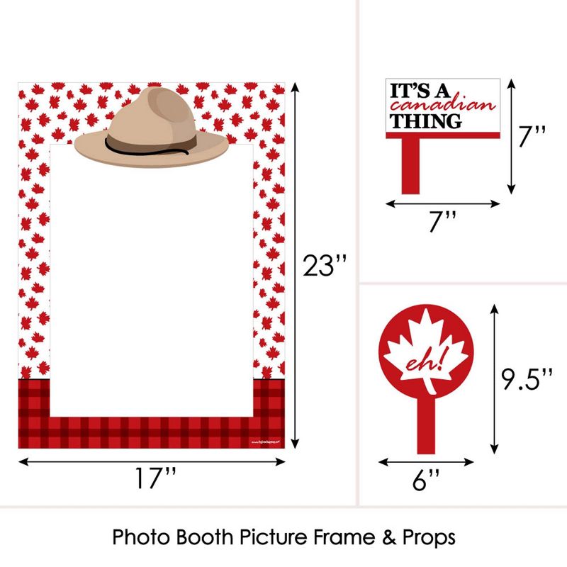 Big Dot of Happiness Canada Day - Canadian Party Selfie Photo Booth Picture Frame & Props - Printed on Sturdy Material, 4 of 7