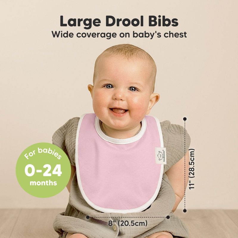 KeaBabies 8pk Organic Baby Bibs for Boy, Baby Drool Bib for Baby Boys and Girls, Infant Teething Bibs  (Spring), 3 of 11