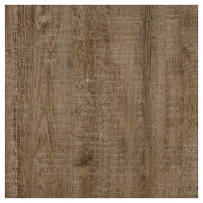 Weathered Oak Queen Platform Bed with Upholstered Headboard