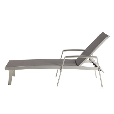 Gray and Silver Aluminum Adjustable Outdoor Chaise Lounge Set