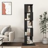 Black 5-tier rotating bookshelf, floor-standing minimalist bookcase, creative bookshelf suitable for living rooms - 4 of 4