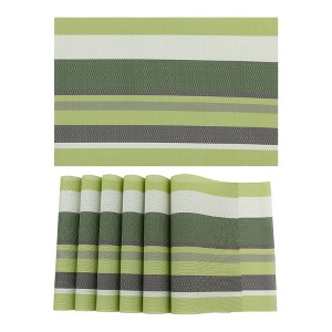 REGALWOVEN PVC Dining Table Indoor Outdoor Washable Placemats 18 x 12 Inch 6 Pcs - 1 of 4